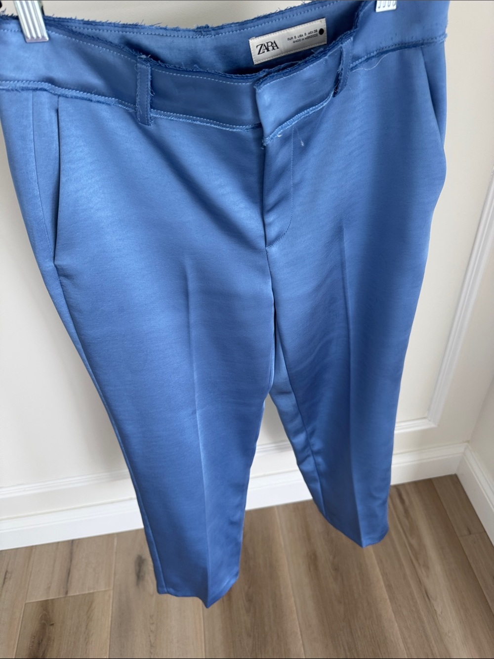 ZARA WOMENS Sky-Blue Dress Trousers
